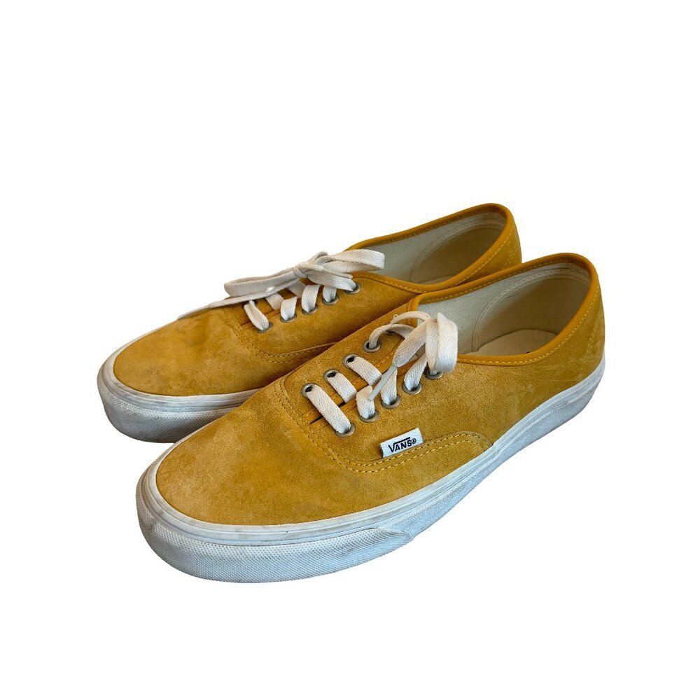 Vans Heritage Mustard Yellow Suede Low Top Sneakers Tennis Shoes Size 10 Women's